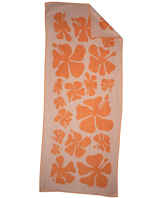 Orange Retro Hibiscus Towel