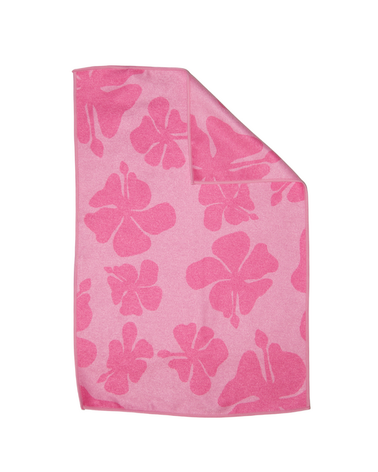 Pink Retro Hibiscus Mini Towel