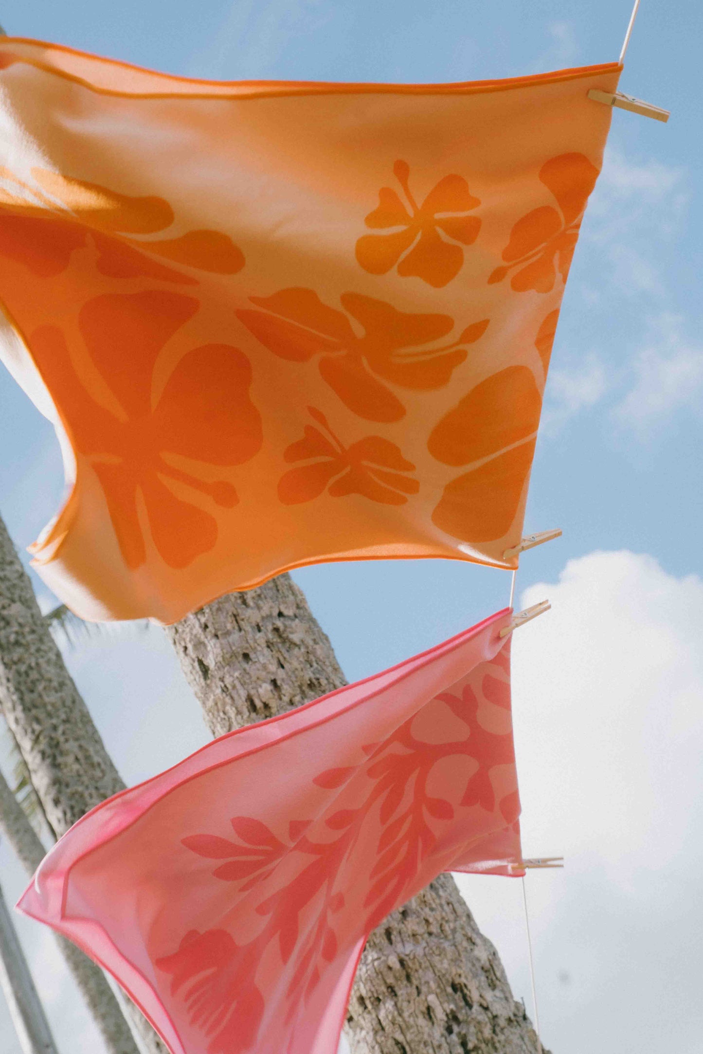 Orange Retro Hibiscus Towel