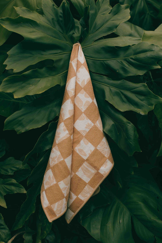 Honey Checkered Mini Towel